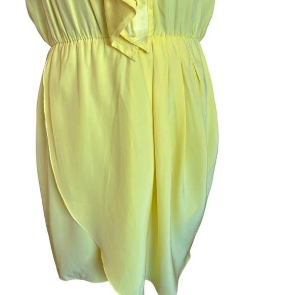 Amanda Uprichard Women’s 100% Silk Mini Dress Yellow Ruffled Cocktail Med NWT - Picture 5 of 10